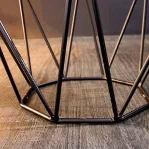 Masuta laterala design minimalist Diamond 50cm, marmura gri - Img 4