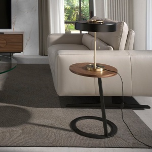 Masuta laterala moderna design LUX Wood and Black, 38cm - Img 8