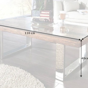 Masuta Living design high-tech din metal si lemn masiv, Barracuda 110cm A-36650+30117G VC - Img 3