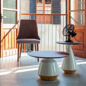 Masuta Living design LUX din ceramica si lemn Amira, 61cm - Img 9