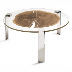 Masuta LUX design Glass-Wood FORESTA H-31cm, otel 7511923.98