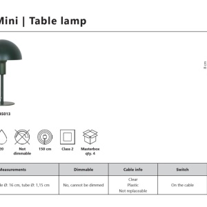 Mini Lampa de masa design nordic modern Ellen verde - Img 6