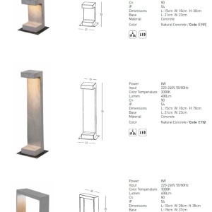 Mini Stalp LED din beton pentru iluminat exterior IP54 Luna H-35cm 154324 universul-luminii.ro