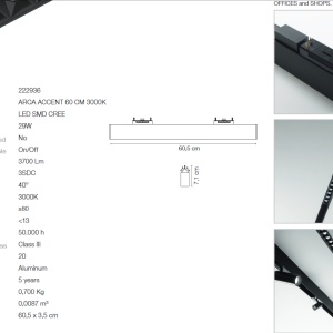 Modul LED pentru sina ARCA ACCENT 60 CM 3000K 222936 64224 universul-luminii.ro