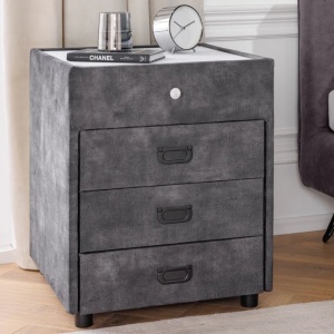 Noptiera cu iluminat LED PARIS 55cm catifea gri - Img 2