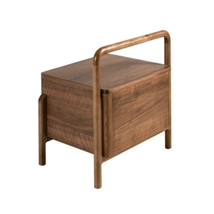 Noptiera LUX din lemn furniruit Walnut - Img 3