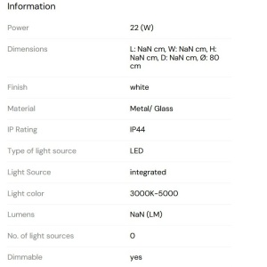 Oglinda baie cu iluminat LED MIRROR 80cm 88854 universul-luminii.ro