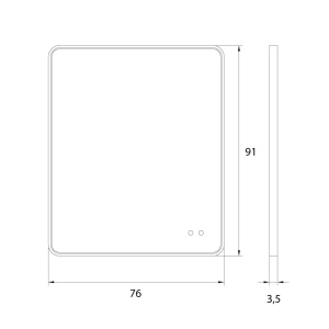 Oglinda baie cu iluminat LED MIRROR Negru 76x91cm 68454 universul-luminii.ro