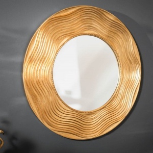Oglinda de perete decorativa Circle 100cm, auriu - Img 5