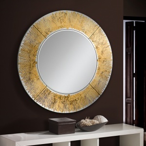 Oglinda decorativa AURORA ROUND 100cm, auriu SV-593375 - Img 3