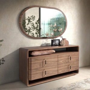 Oglinda decorativa design LUX Oval Walnut - Img 5