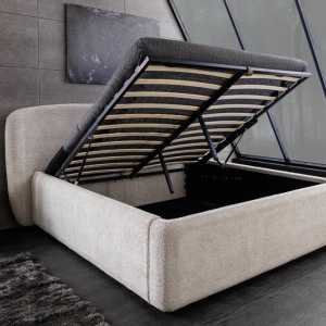 Pat ART DECO 180x200cm greige boucle cu spatiu de depozitare - Img 3