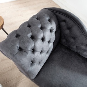 Pat de zi/ Canapea relax clasica stil englezesc Chesterfield gri antic - Img 3