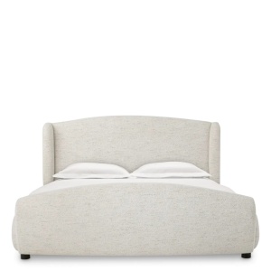 Pat dublu tapitat design elegant LUX Mellory, Seashell off-white - Img 4