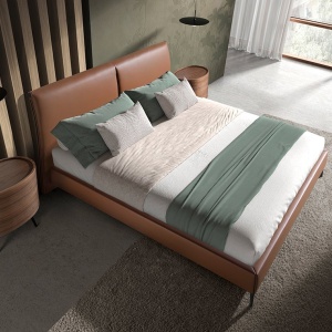 Pat dublu tapitat design LUX Brown 180x200cm - Img 3