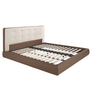 Pat dublu tapitat design LUX Brown, 180x200cm - Img 9