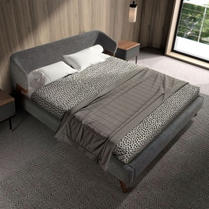 Pat dublu tapitat design LUX Grey-Walnut, 180x200cm - Img 6