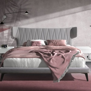 Pat dublu tapitat design LUX Light grey 180x200cm - Img 5