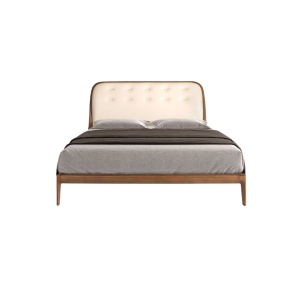 Pat dublu tapitat design LUX Walnut Veneer 180x200cm - Img 3