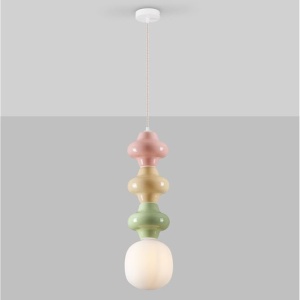 Pendul ceramic design modern CHIC roz/ verde/ galben 232434 universul-luminii.ro