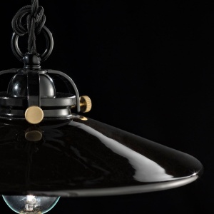 Pendul ceramic design retro realizat manual B-W - Img 2