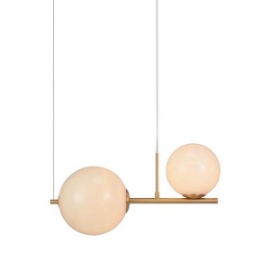 Pendul cu 2 surse de iluminat design modern Cingea auriu mat - Img 1