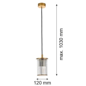Pendul cu protectie IP44 NORFOLK 8755 auriu - Img 6