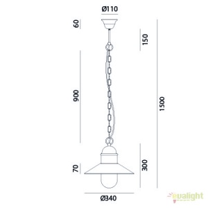 Pendul de exterior, diam.34cm, IP43 Borgo 244.08.OR 50144 universul-luminii.ro
