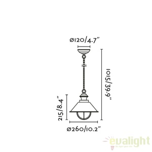 Pendul de terasa exterior NAUTICA alb/cupru IP33 71106 57824 universul-luminii.ro