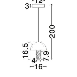 Pendul decorativ LED 2700K DORIN negru - Img 9