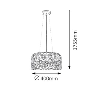 Pendul design clasic ALESSANDRA negru mat 2158 RX - Img 4