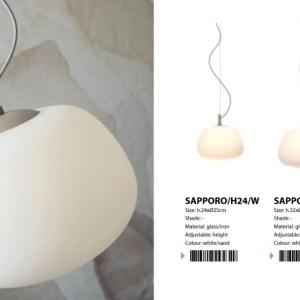 Pendul design decorativ Sapporo L sand/alb 224494 universul-luminii.ro