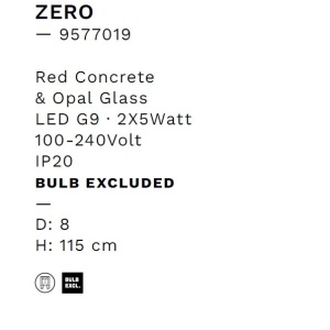 Pendul design decorativ ZERO rosu/opal 237074 universul-luminii.ro