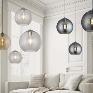 Pendul design modern 25cm Balls crom/ clar 1621CL SRT 179854 universul-luminii.ro