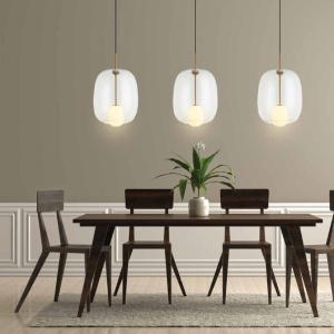 Pendul design modern Finc auriu, transparent - Img 2