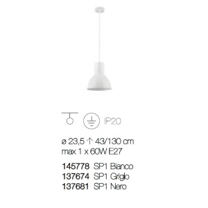 Pendul design modern minimalist BREEZE SP1 SMALL negru 137681 - Img 4