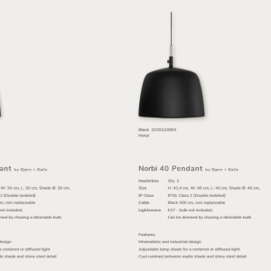 Pendul design modern Norbi 40 negru 206054 universul-luminii.ro