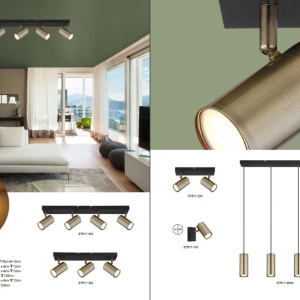 Pendul design modern ROBBY negru mat, alama mat 210744 universul-luminii.ro