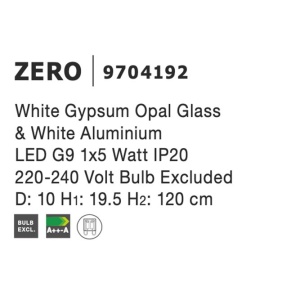 Pendul design modern ZERO, gips alb NVL-9704192 - Img 8
