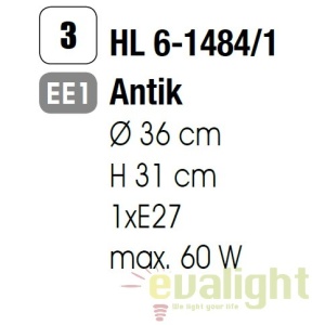Pendul design rustic Marco HL 6-1484/1 Antik OR - Img 3