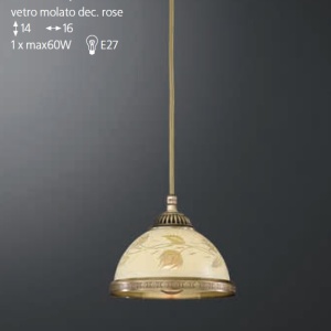 Pendul din alama cu sticla decorata design italian D-16cm 6208 101624 universul-luminii.ro