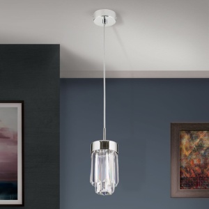 Pendul LED cu cristal K9 design elegant PRISM crom - Img 3