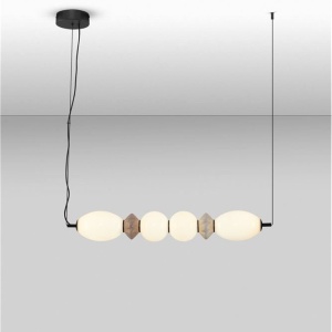 Pendul LED decorativ ceramic mocha, gri, alb, PALLINA 168114 universul-luminii.ro
