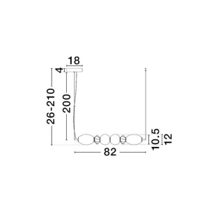 Pendul LED decorativ ceramic mocha, gri, alb, PALLINA 244924 universul-luminii.ro