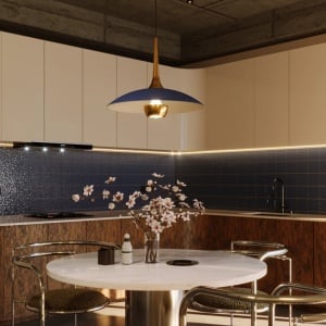 Pendul LED design decorativ Manuka blue/auriu