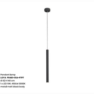 Pendul LED design minimalist LOYA, negru mat - Img 3