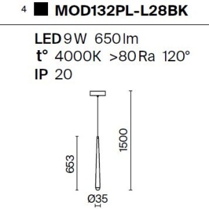 Pendul LED design modern Cascade negru 6,5cm - Img 4