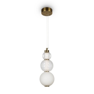 Pendul LED design modern Collar auriu, transparent, alb 174324 universul-luminii.ro