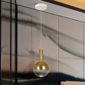 Pendul LED design modern Matices alb/auriu 142684 universul-luminii.ro