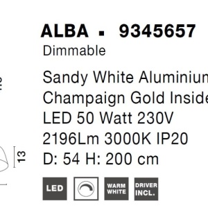 Pendul LED dimabil design modern ALBA alb 54cm - Img 3